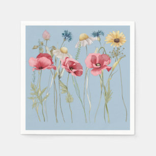 Guardanapo De Papel Primavera de verão flores azul-campo
