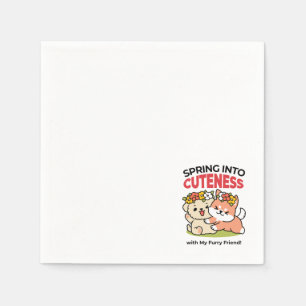Guardanapo De Papel Primavera dentro da cutena - Ilustração Adorável d