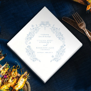 Guardanapo De Papel Primavera Fleur de lis cinza de casamento branco a