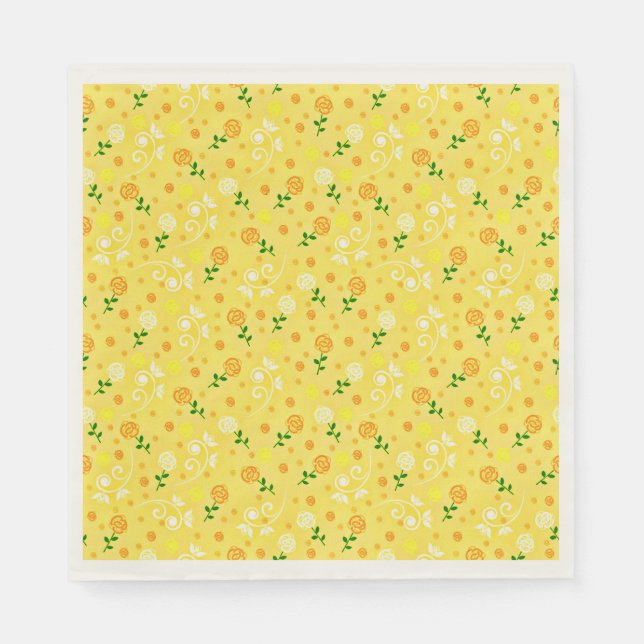 Guardanapo De Papel Primavera floral amarelo (Frente)