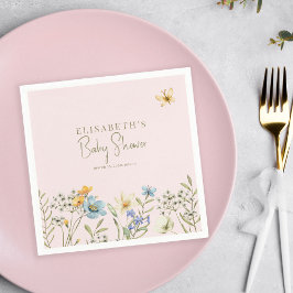 Guardanapo De Papel Primavera floral de chá de fraldas de menina perso