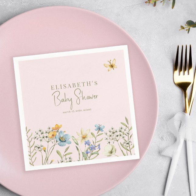 Guardanapo De Papel Primavera floral de chá de fraldas de menina perso (Criador carregado)