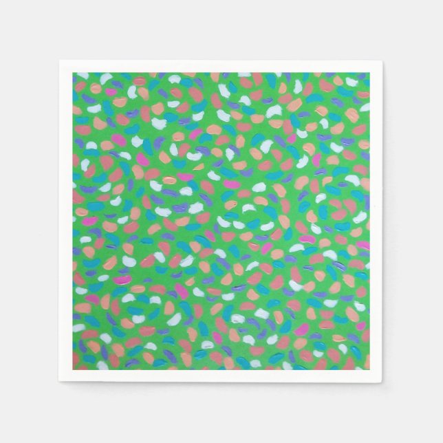 Guardanapo De Papel Primavera Greens Painterly Art (Frente)