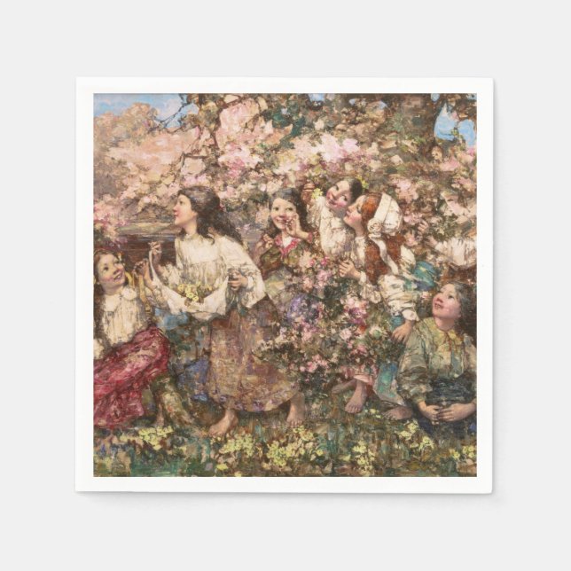 Guardanapo De Papel Primavera Rounlate (por Edward Atkinson Hornel) (Frente)
