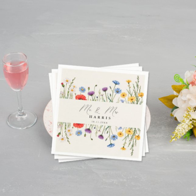 Guardanapo De Papel Primavera Wild Flower Meadow Wedding (Criador carregado)