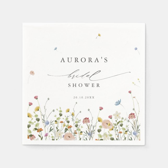 Guardanapo De Papel Primavera Wildflower Garden Floral Chá de panela (Frente)