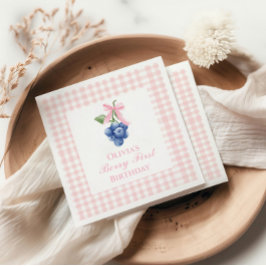 Guardanapo De Papel Primeira amora azul aniversário Arco Rosa Xadrez