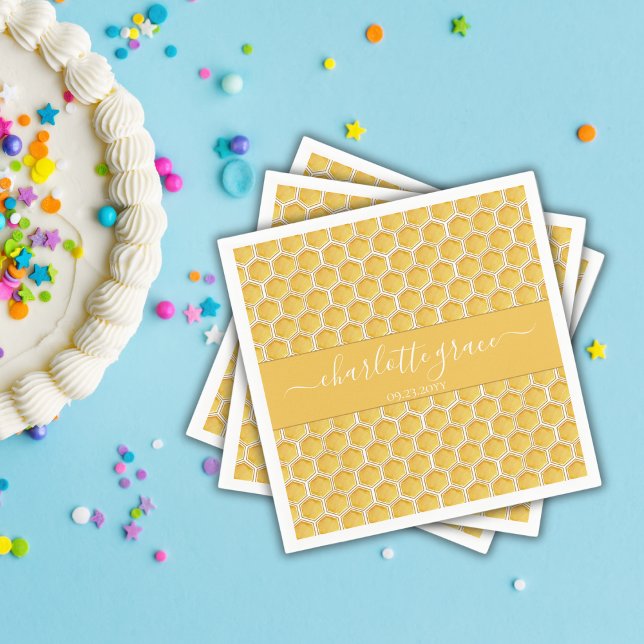 Guardanapo De Papel Primeira Celebração do Temas das Abelhas Simples (Criador carregado)