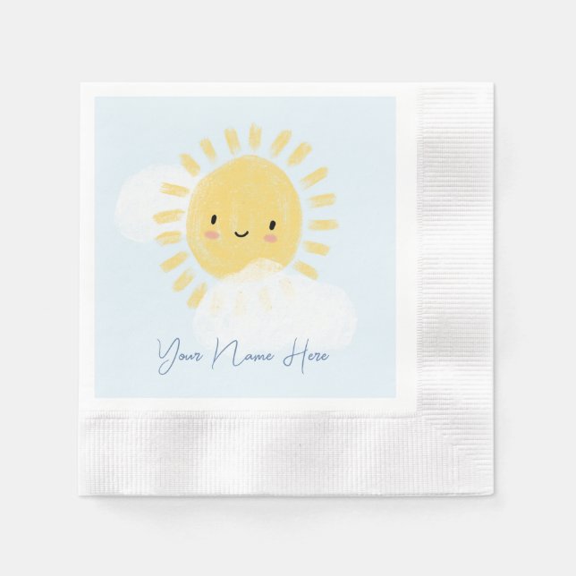 Guardanapo De Papel Primeira Chá de fraldas personalizada (Frente)