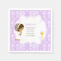 Primeira Comunhão Afro-Americano Roxo Damasco