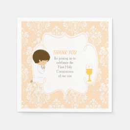 Guardanapo De Papel Primeira Comunhão Brunette Peach Damask