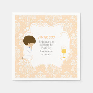 Guardanapo De Papel Primeira Comunhão Brunette Peach Damask