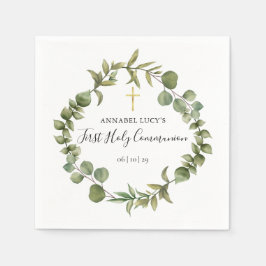 Guardanapo De Papel Primeira Comunhão Moderna Folhagem Florestal
