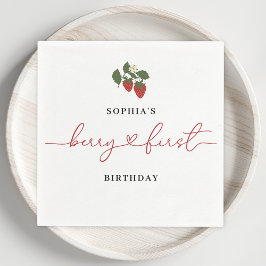 Guardanapo De Papel Primeira Festa de aniversário de Berry da Rapariga