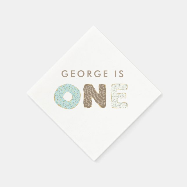 Guardanapo De Papel Primeira Festa de aniversário de rosquinha (Canto)