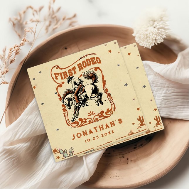 Guardanapo De Papel Primeira Festa de aniversário Rodeo Western Cowboy (Criador carregado)