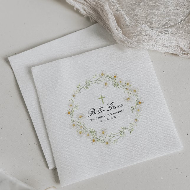 Guardanapo De Papel Primeira Sagrada Comunhão de Margarida Branca Pers (Criador carregado)
