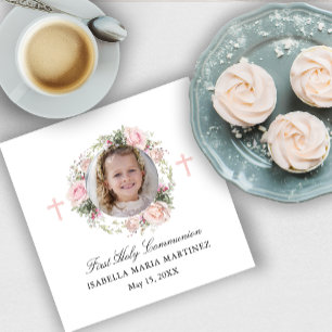 Guardanapo De Papel Primeira Sagrada Cruz Floral Rosa Rosa Rosa Rosa