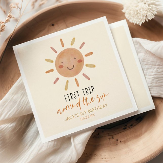 Guardanapo De Papel Primeira Viagem À Volta Da Primeira Festa de anive (Criador carregado)