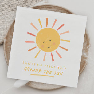 Guardanapo De Papel Primeira Viagem ao Redor do Sol 1º Aniversário