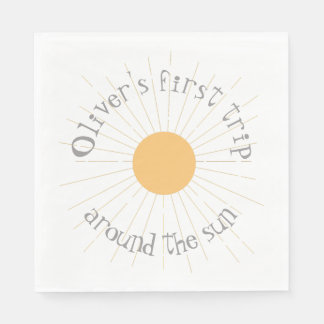 Guardanapo De Papel Primeira viagem ao redor do Sol Boho de Aniversári