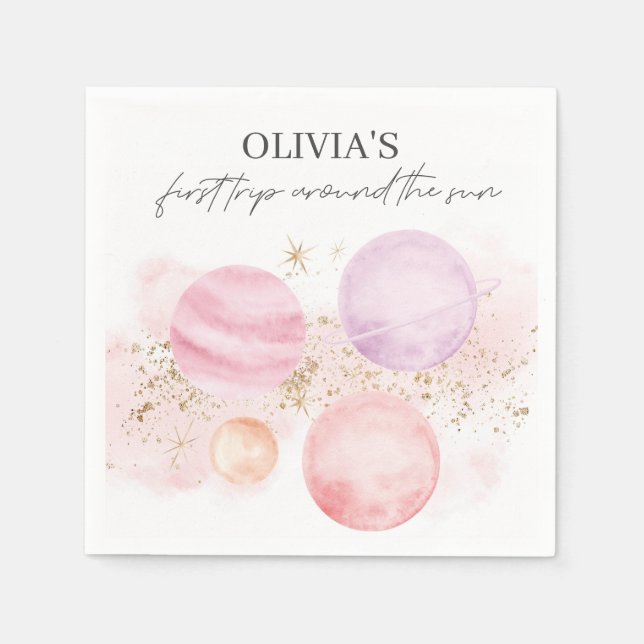 Guardanapo De Papel Primeira viagem em torno do papel solar Napkins (Frente)