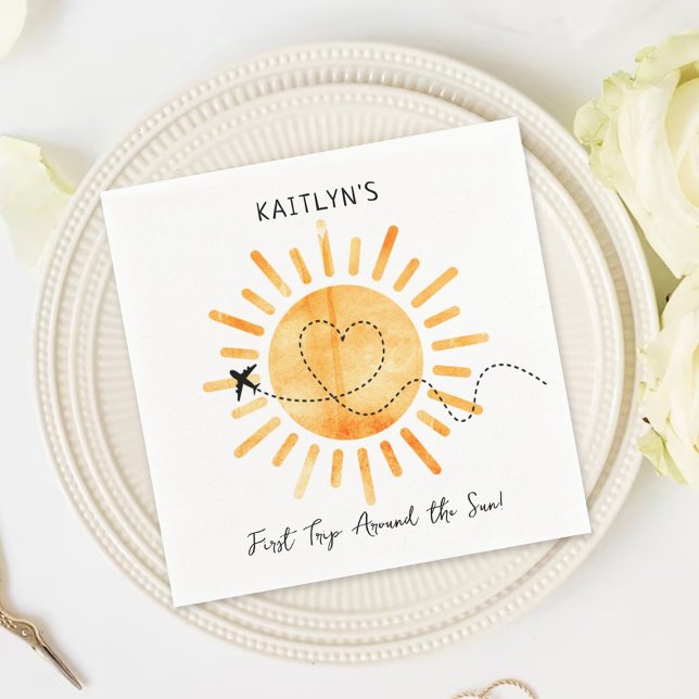 Guardanapo De Papel Primeira viagem em torno do primeiro aniversario d (Criador carregado)