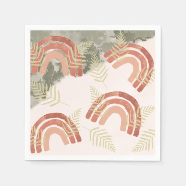 Guardanapo De Papel Primeiro aniversario arco-íris (Frente)