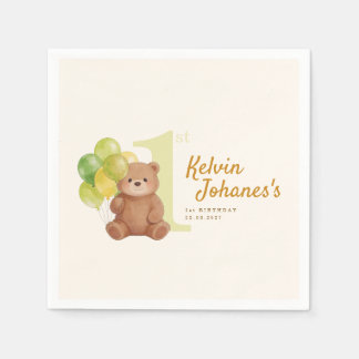 Guardanapo De Papel Primeiro Aniversário Beary