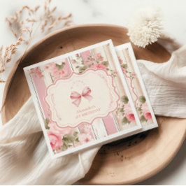 Guardanapo De Papel Primeiro aniversario cor-de-rosa Rico Floral ONE G