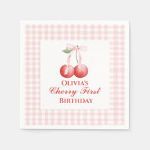 Primeiro aniversário da Cherry Pink Arco Gingham