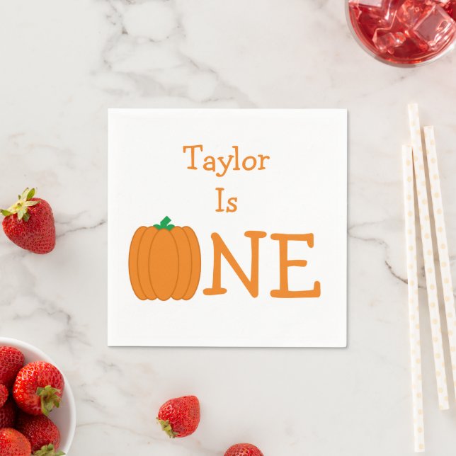 Guardanapo De Papel Primeiro aniversario de abóbora (Insitu)