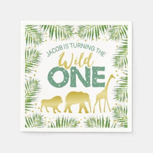 Guardanapo De Papel primeiro aniversario de Animais Safari Selvagens U