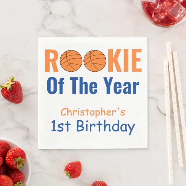 Guardanapo De Papel Primeiro aniversario de basquete Rookie Napkins (Insitu)