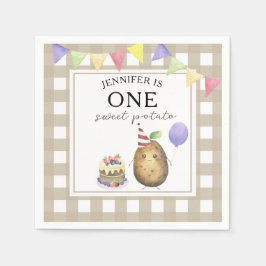 Guardanapo De Papel Primeiro aniversario de Batata de Aquarela