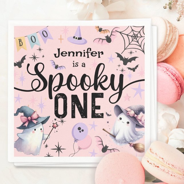 Guardanapo De Papel Primeiro aniversario de Dia das Bruxas de Fantasma (Criador carregado)