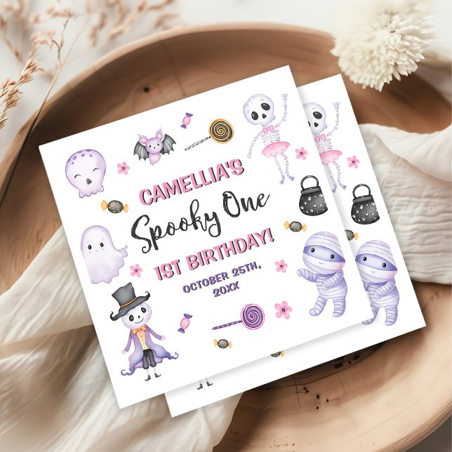 Guardanapo De Papel Primeiro aniversario de Dia das Bruxas de Spooky O (Criador carregado)