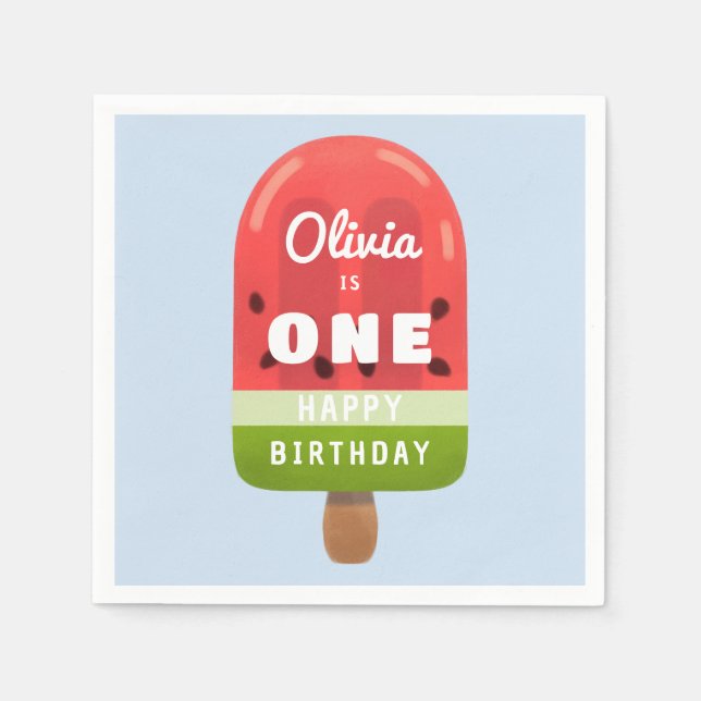 Guardanapo De Papel Primeiro aniversario de frangas de água (Frente)