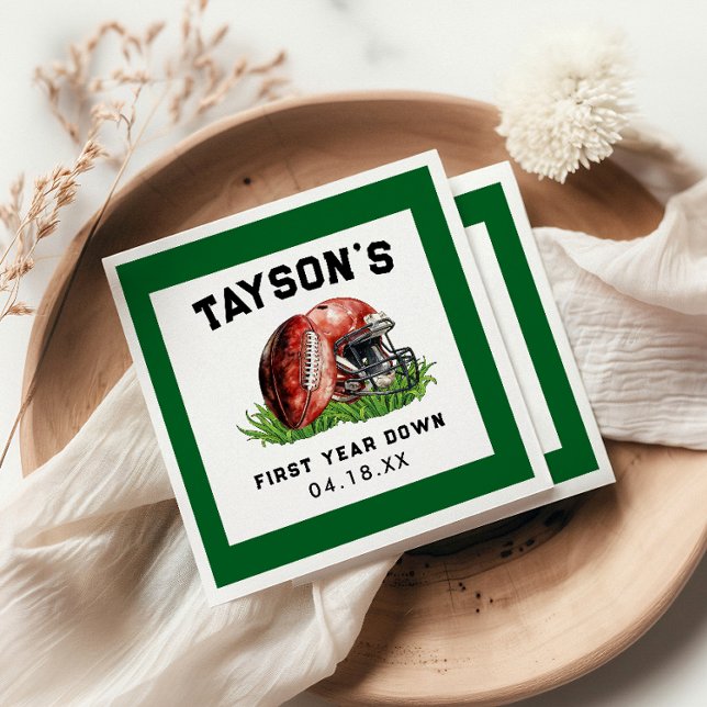 Guardanapo De Papel Primeiro aniversario De Futebol No Primeiro Ano (Criador carregado)