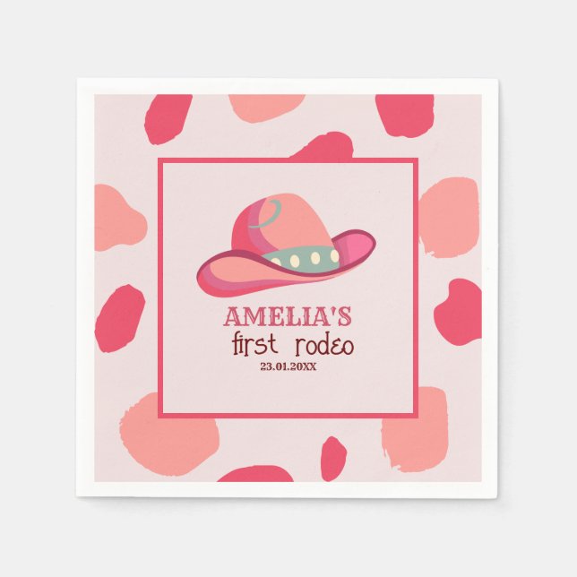 Guardanapo De Papel Primeiro aniversario de Garota Ocidental Selvagem  (Frente)