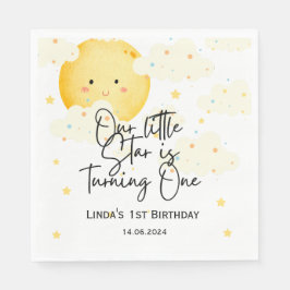 Guardanapo De Papel Primeiro aniversario de Lua e Estrelas