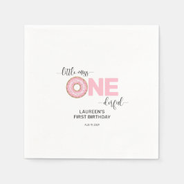 Guardanapo De Papel Primeiro aniversario de MIs Pequeno e Rosa