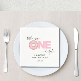 Guardanapo De Papel Primeiro aniversario de MIs Pequeno e Rosa