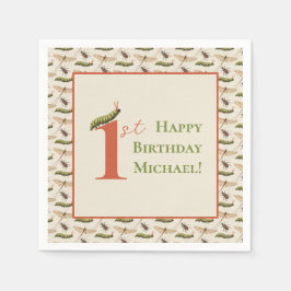 Guardanapo De Papel Primeiro aniversario de Nome Personalizado do Inse