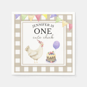 Guardanapo De Papel Primeiro aniversario de Pintinho de Aquarela