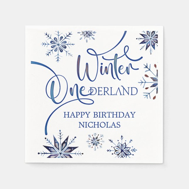 Guardanapo De Papel Primeiro aniversario de Winter Onederland (Frente)