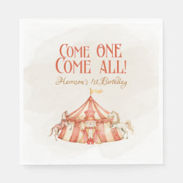 Guardanapo De Papel Primeiro Aniversário do Cavalo de Circo Magnético