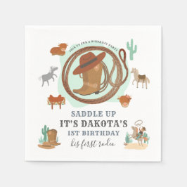 Guardanapo De Papel Primeiro Aniversário do Cowboy