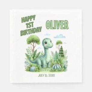 Guardanapo De Papel Primeiro aniversario do Dinossaur Baby