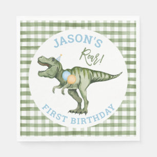 Guardanapo De Papel Primeiro aniversario do Dinossauro do Chomp Roar B